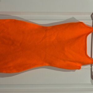 Neon Orange Bodycon Mini Dress